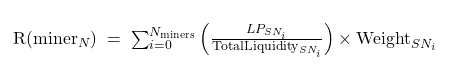 Miner rewards formula